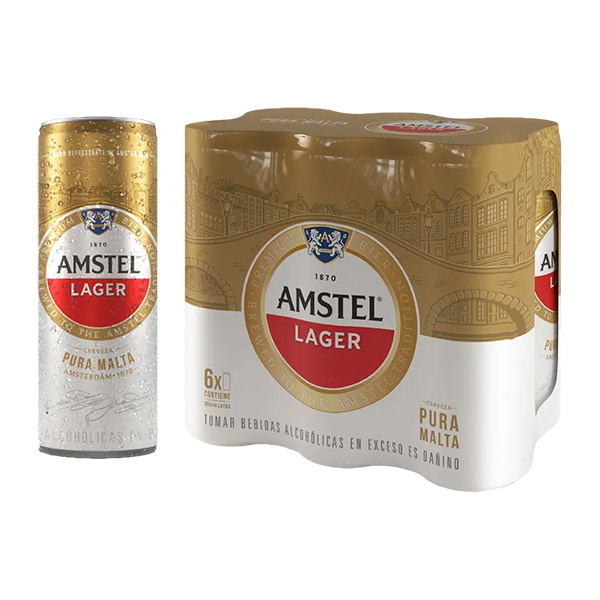 Six Pack Amstel Lager Lata 355 ml