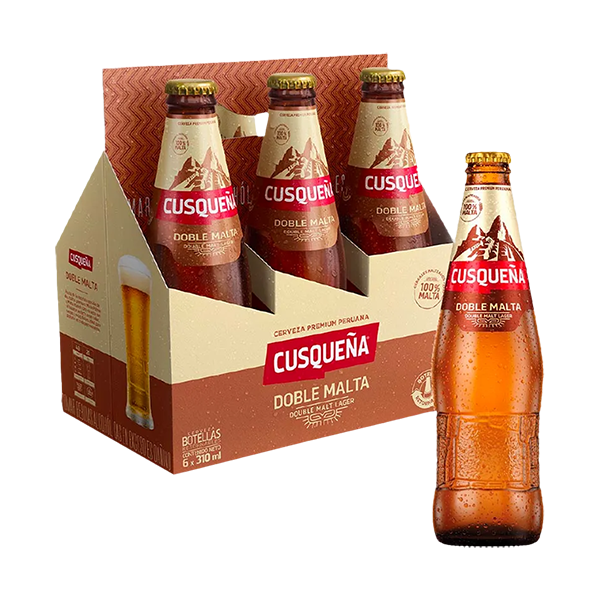 Six Pack Cusqueña Doble Malta Botella 310 ml