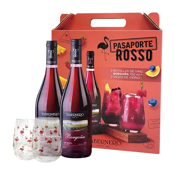Tabernero Pasaporte Gran Borgoña Botella 750 ml + 2 Vasos